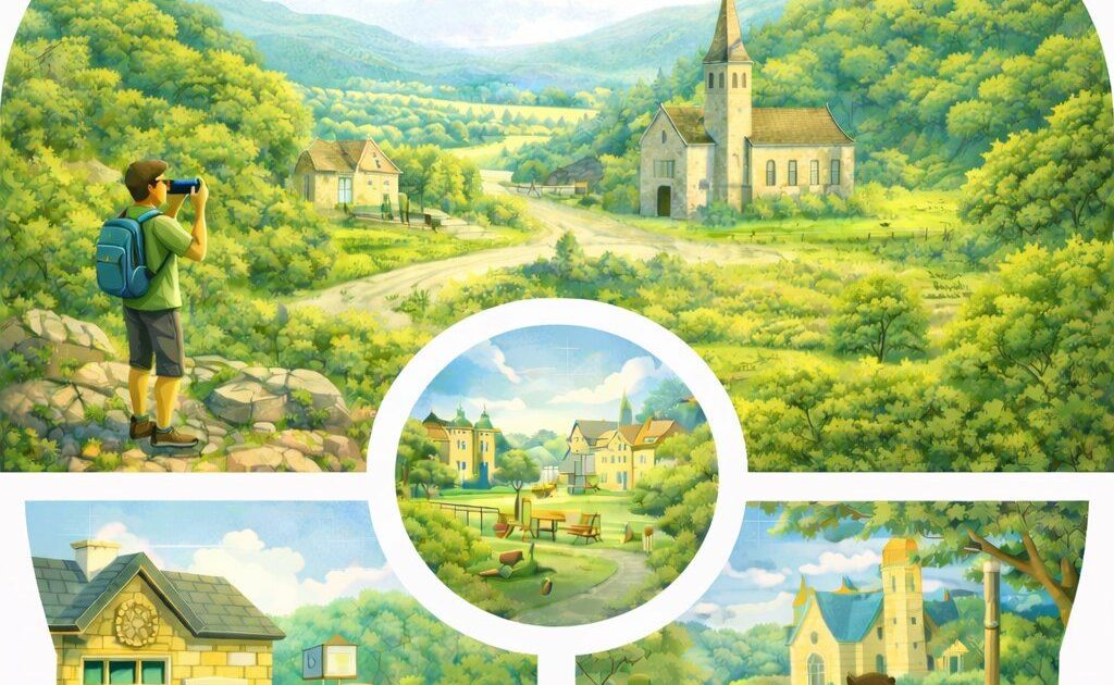 Dessin illustrant l'économie et le tourisme