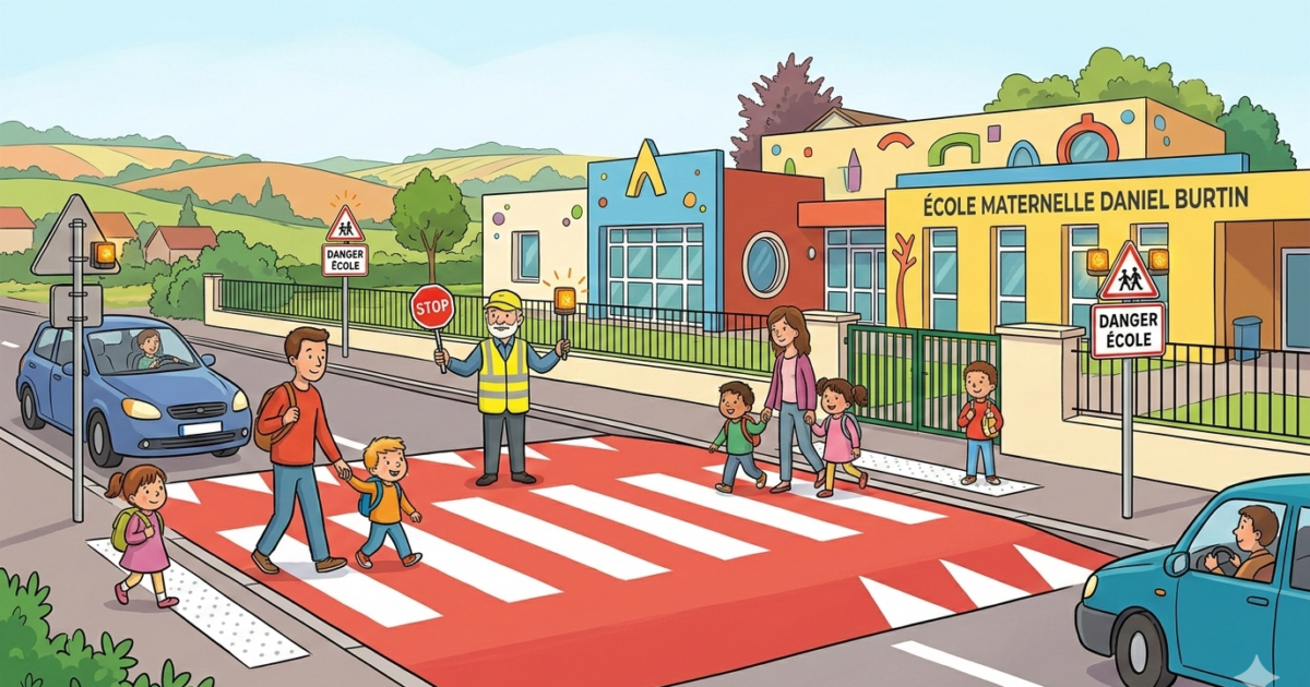 illustration pour parler de la sécurité devant les écoles