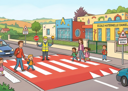 illustration pour parler de la sécurité devant les écoles