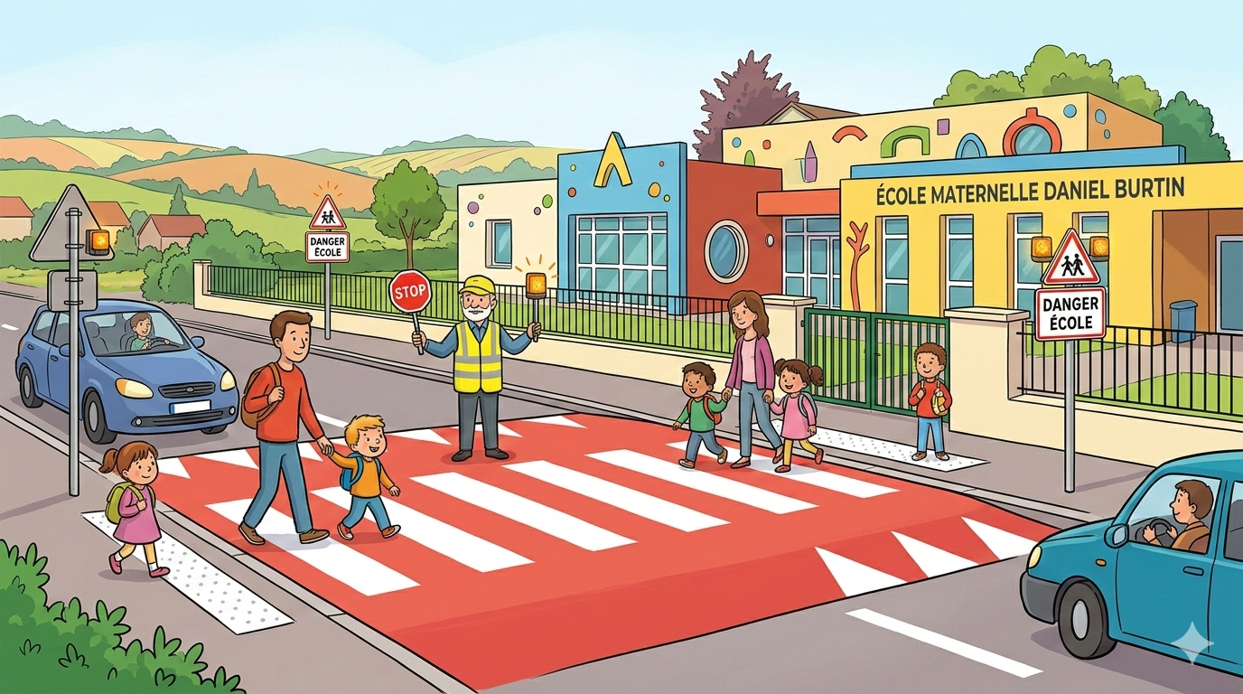 illustration pour parler de la sécurité devant les écoles