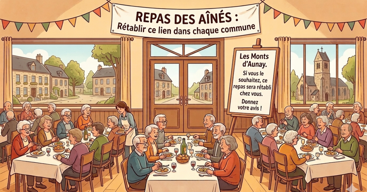 illustration pour le repas des anciens
