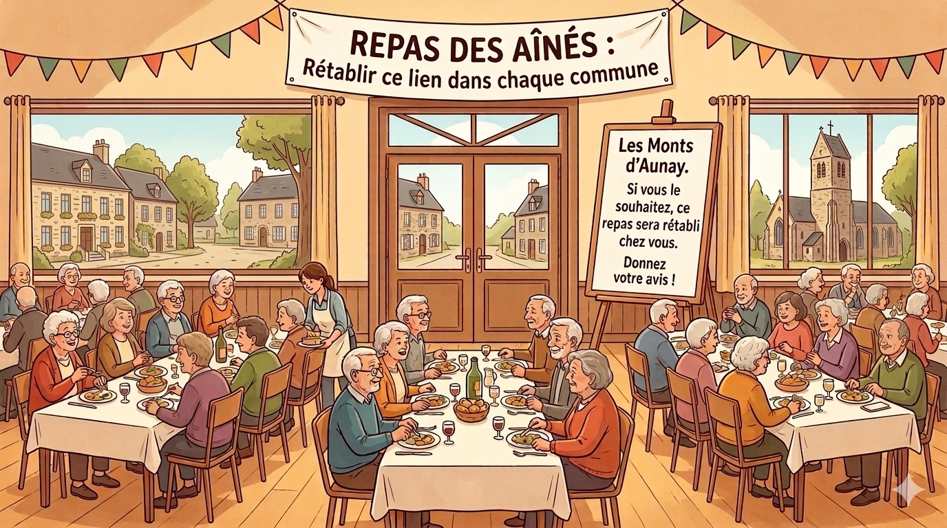 illustration pour le repas des anciens
