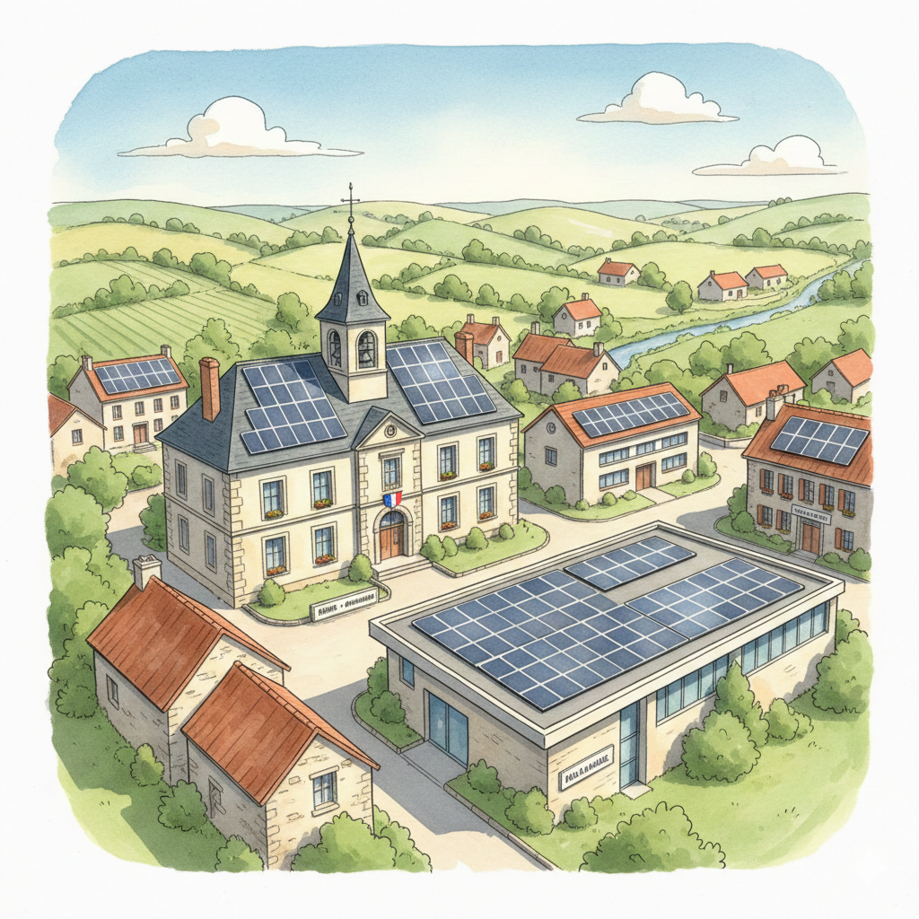 illustration pour les panneaux photovoltaïques