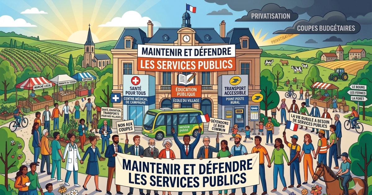 illustration pour le maintien des services publics