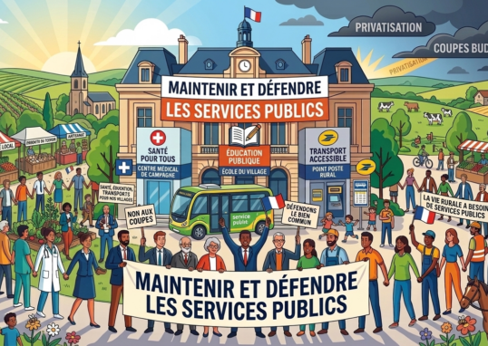illustration pour le maintien des services publics