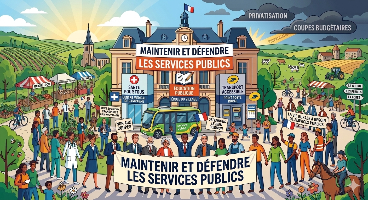 illustration pour le maintien des services publics
