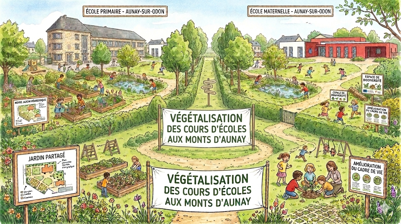 illustration pour la végétalisation des écoles