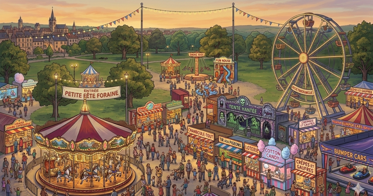 illustration d'une fête foraine