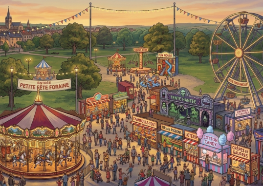 illustration d'une fête foraine