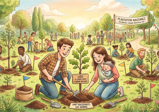 illustration pour la plantation d'un arbre à chaque naissance