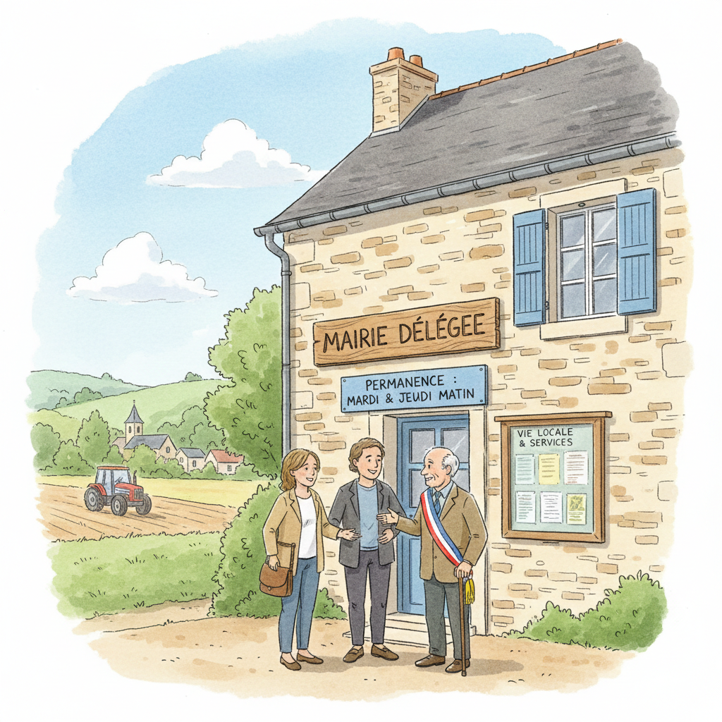 Image générée par IA dans le but d'illustrer les mairies déléguées