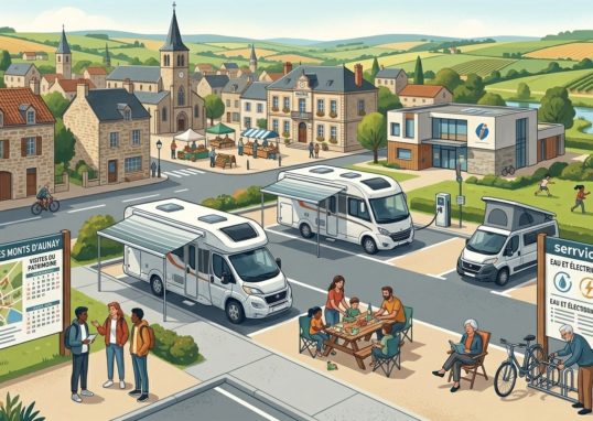 illustration pour une aire de camping car