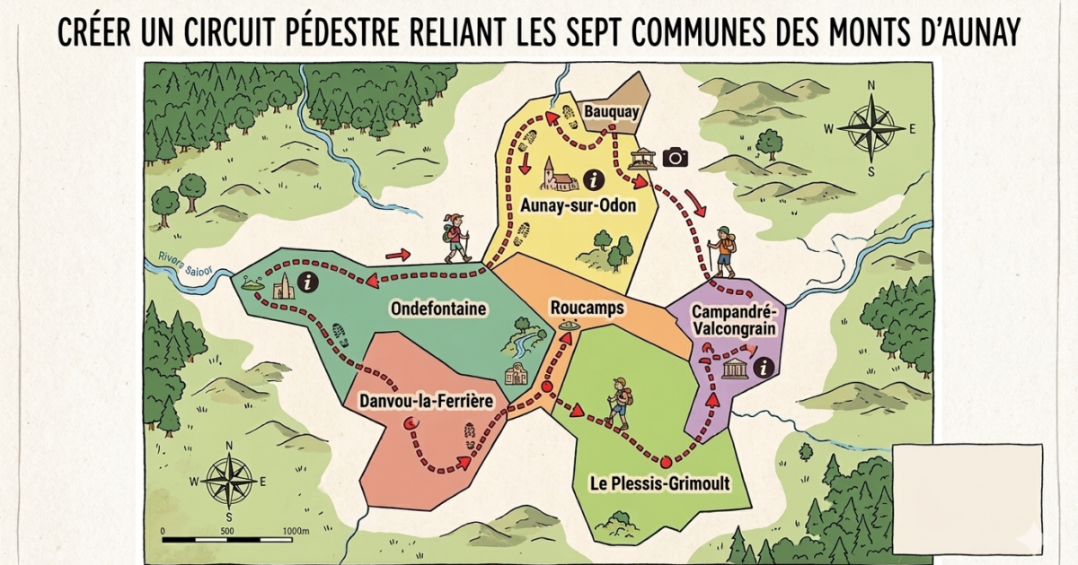 image pour illustrer la volonté de relier les 7 communes par voie douce